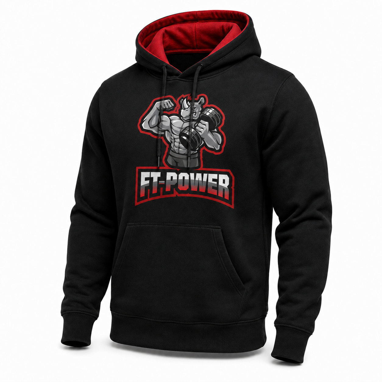 Black gym hoodie product concept